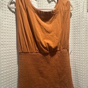 Pilcro Rust Orange Ruched Tank
